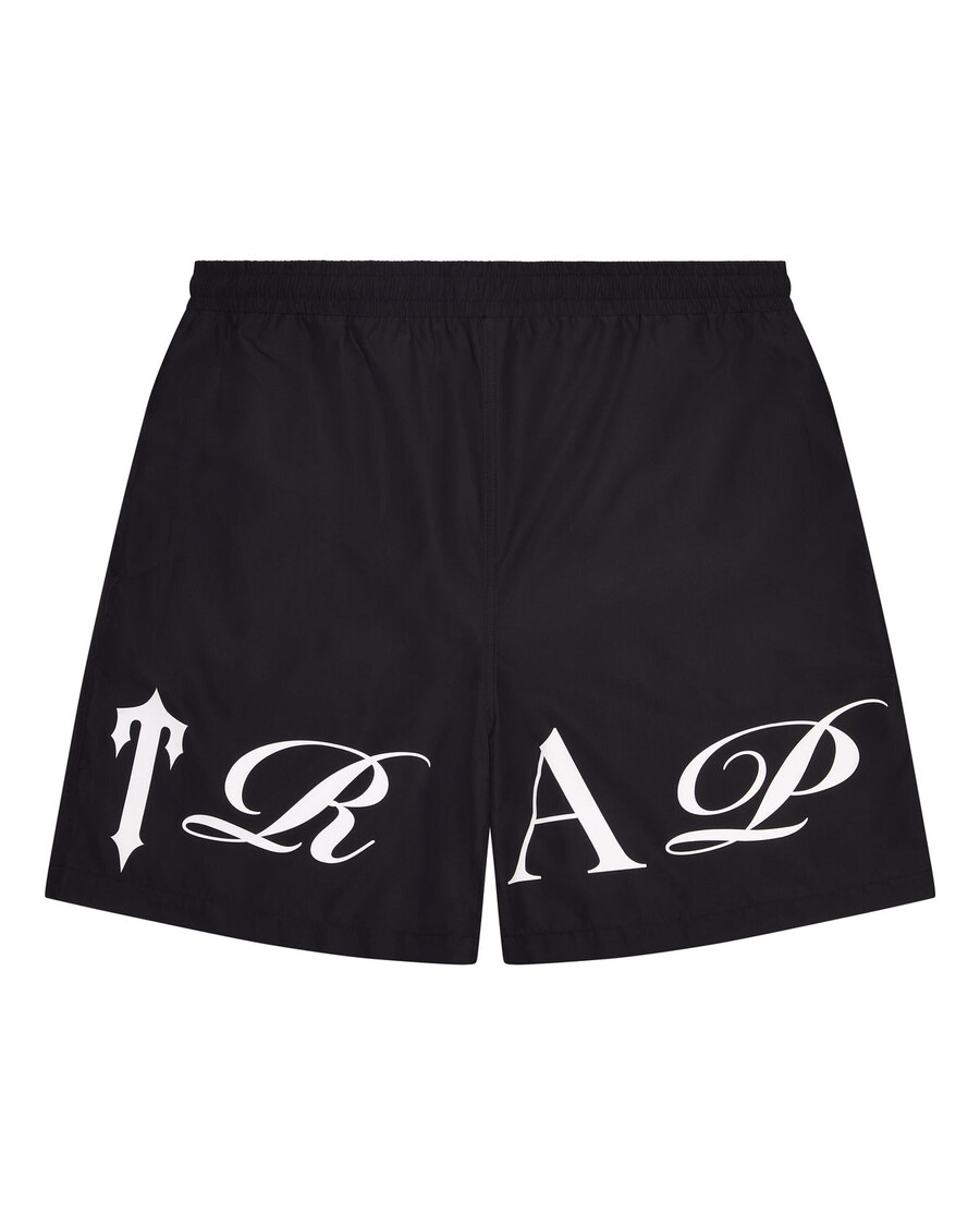 Trapstar Script Shell Shorts - Black/White