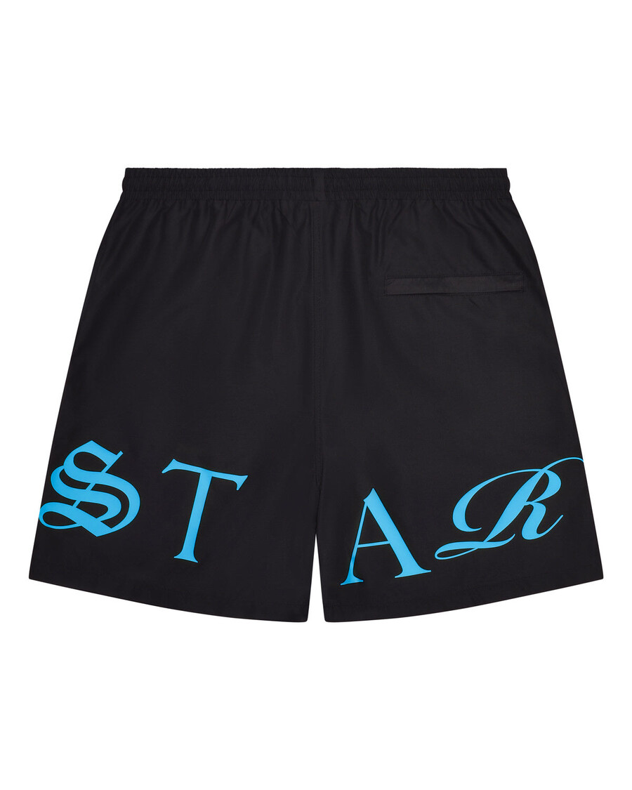 Trapstar Script Shell-Shorts – Schwarz/Blau