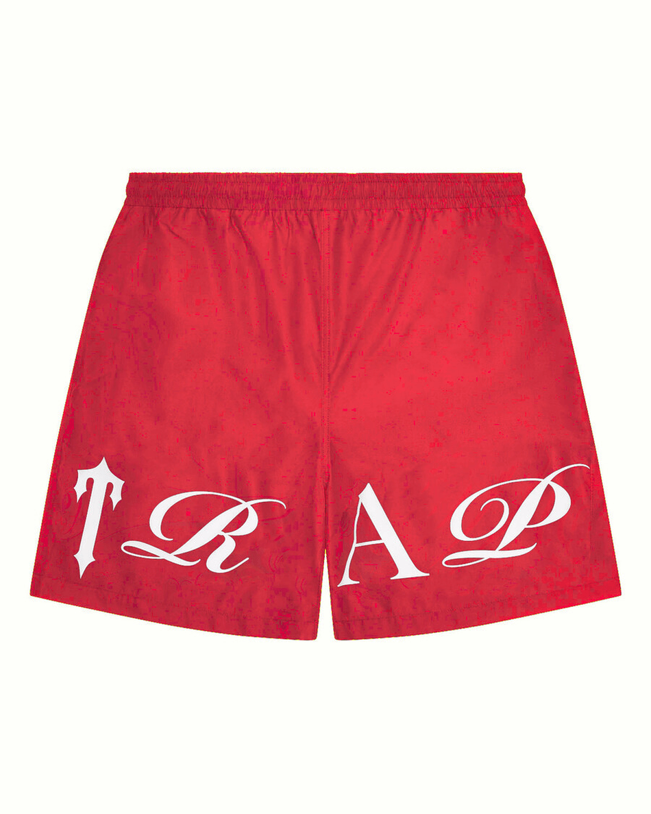 Trapstar London Script Shell Shorts - Rød/hvid