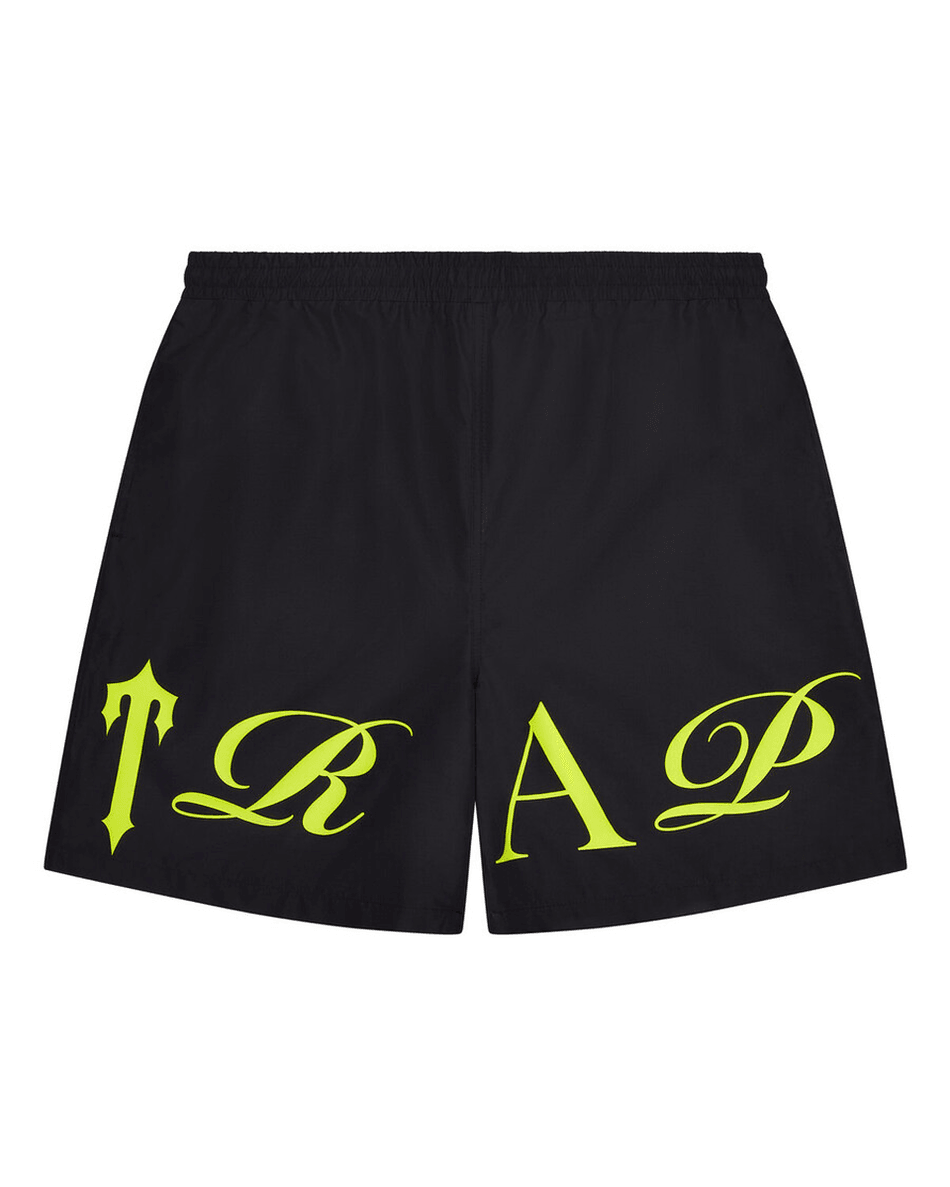 Trapstar London Script Shell Shorts - Sort/slime