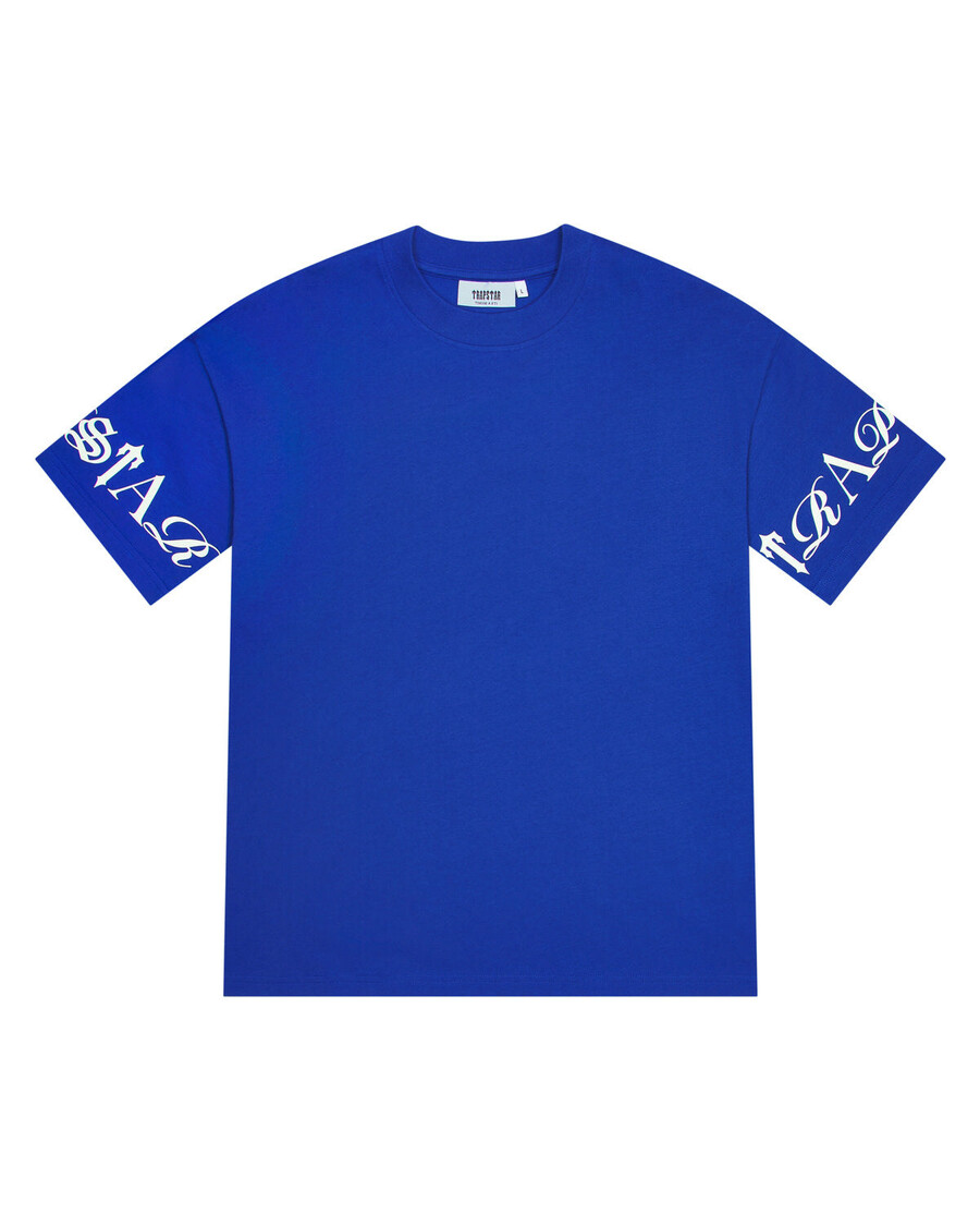Trapstar Script Tee - Blue/White