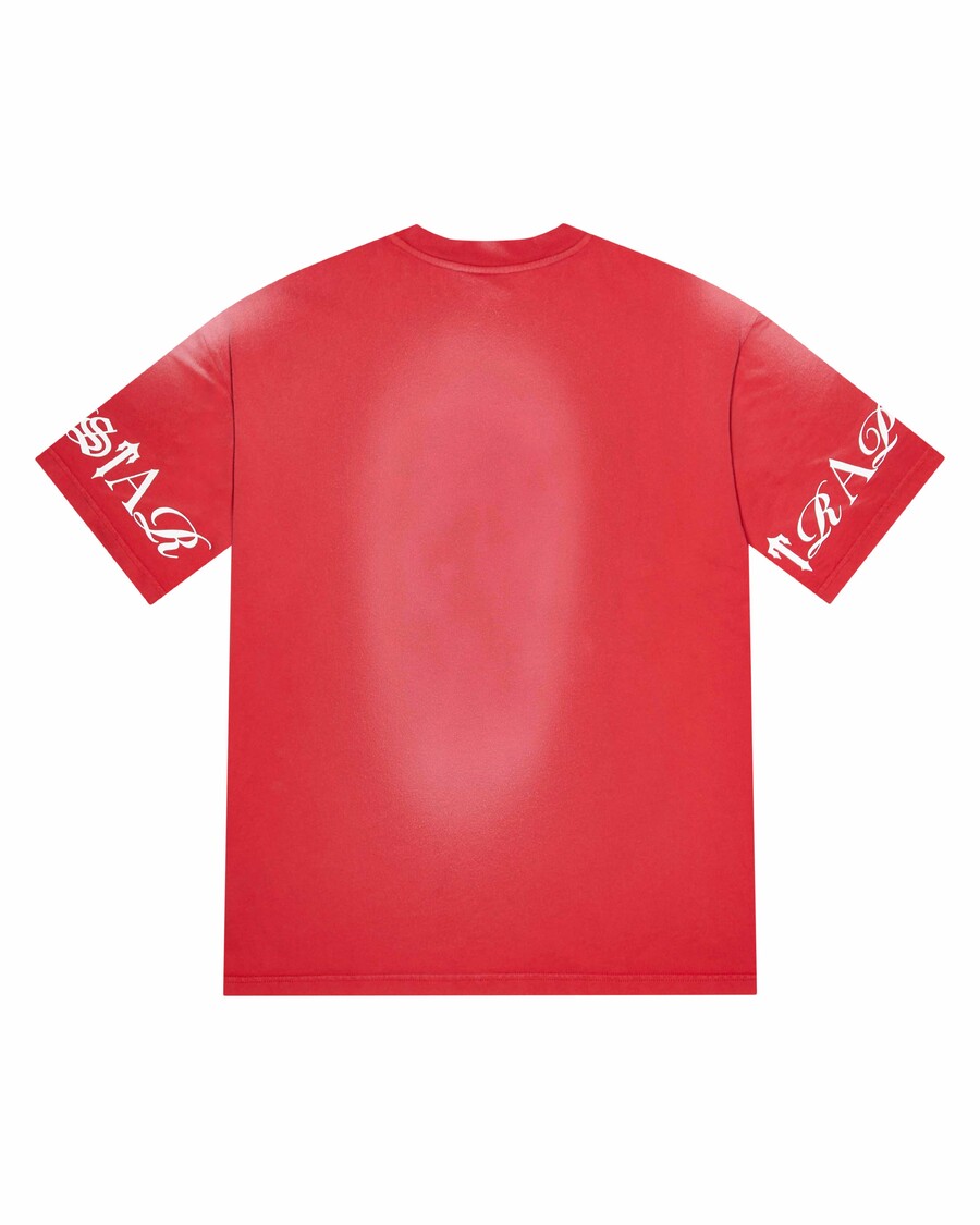T-Shirt Mit Trapstar-Schriftzug – Rot Verwaschen