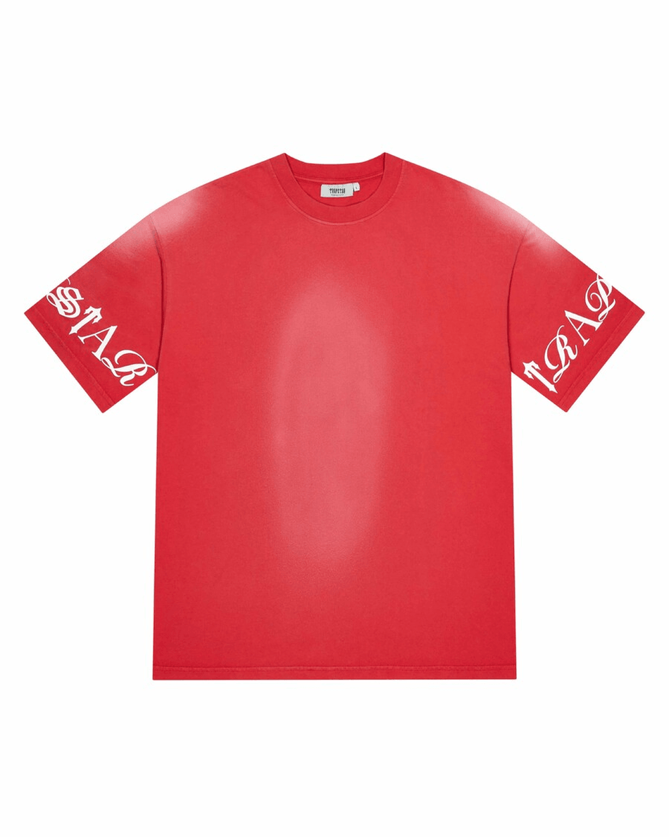 Trapstar London Script Tee - Vasket Rød