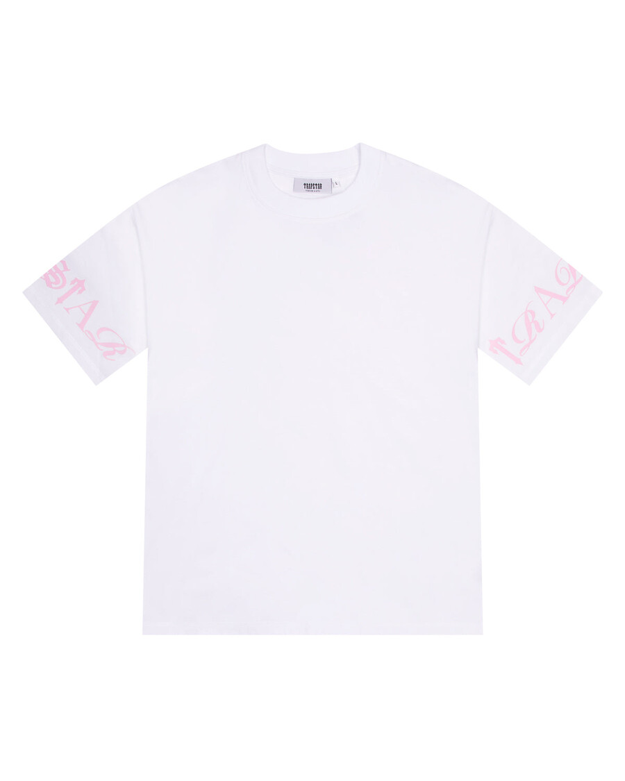 Trapstar Script Tee - White/Pink
