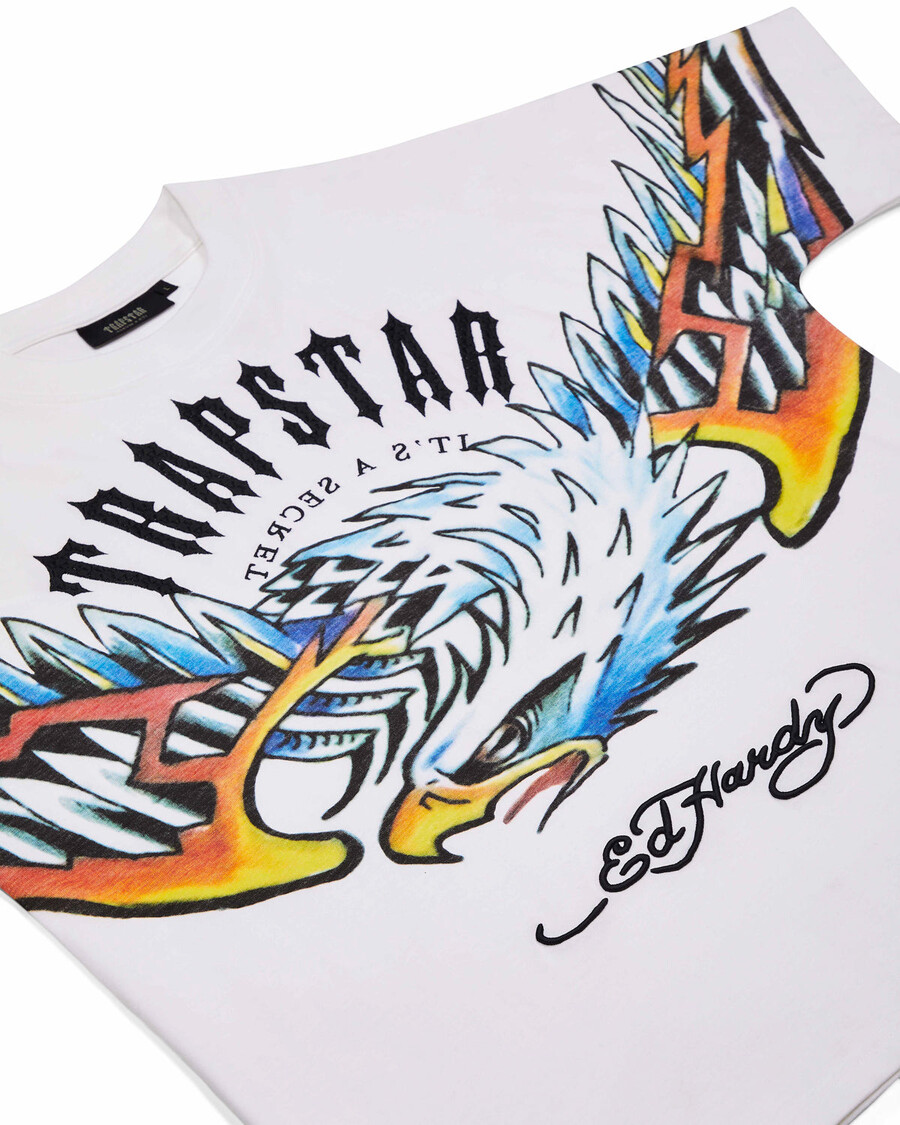 Trapstar Trapstar x Ed Hardy Arched Eagle Tee - White