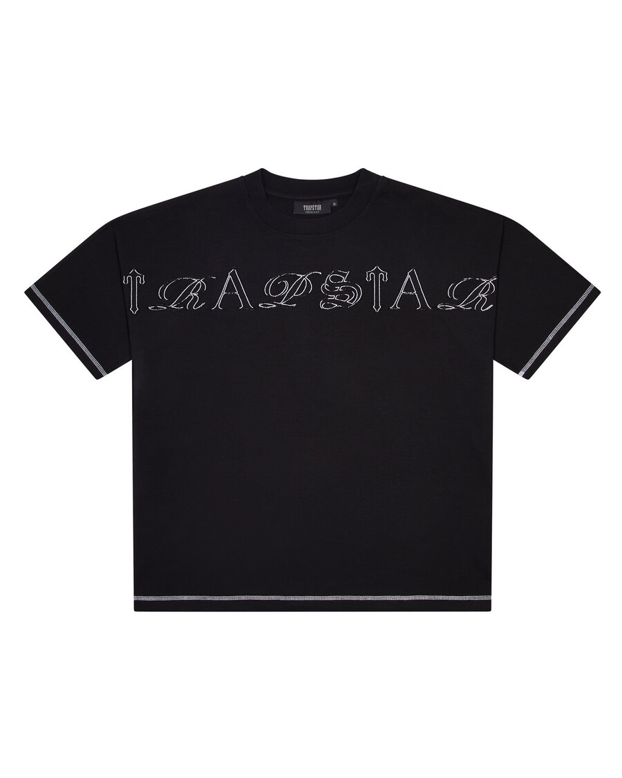 Trapstar Patchwork Script T-Shirt - Black