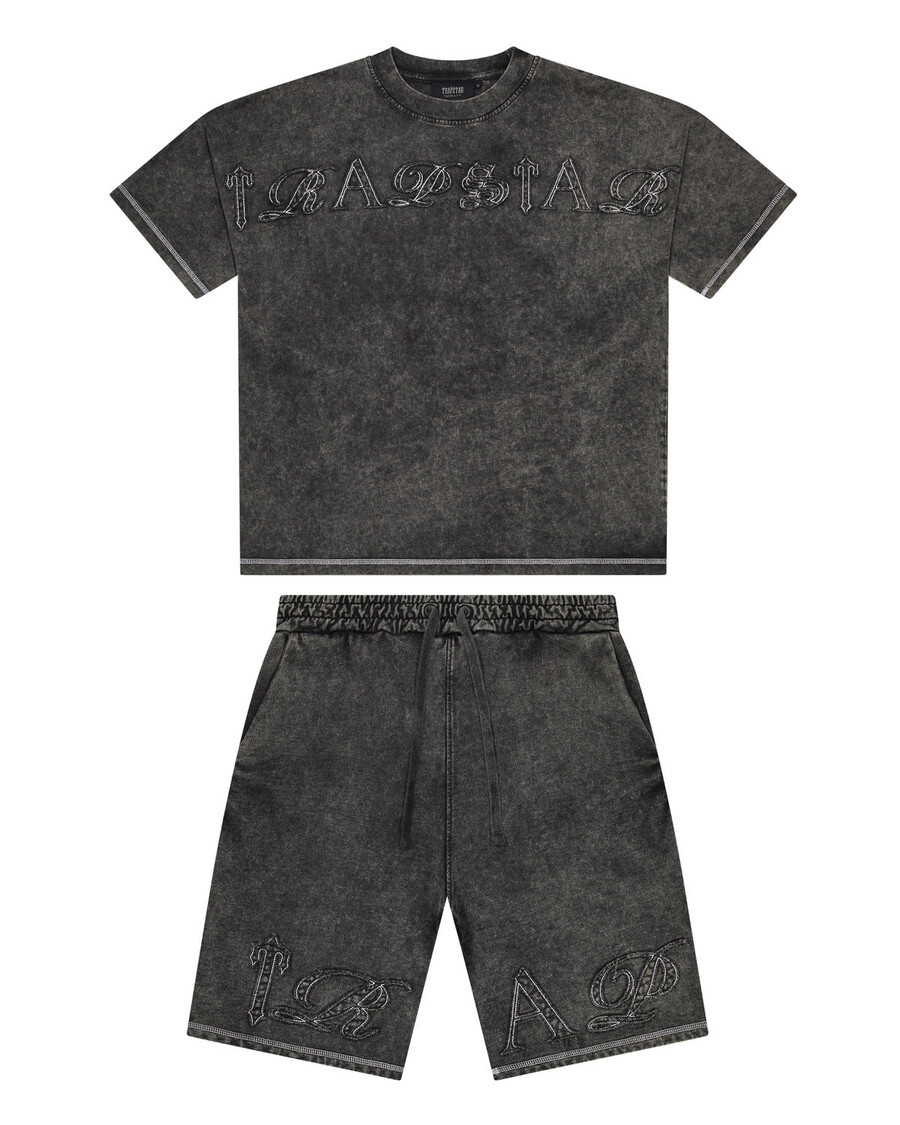 Trapstar Patchwork Script T-Shirt - Grey