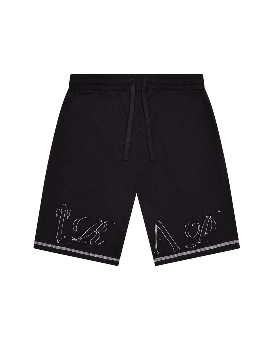 Trapstar London Patchwork Script Shorts- Hitam