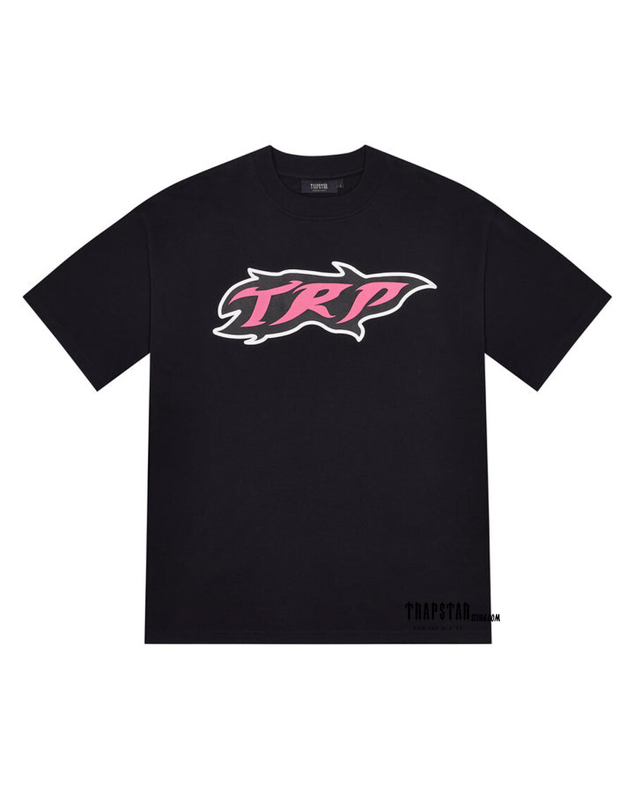 Trapstar TRP Flame T-Shirt - Black/Pink
