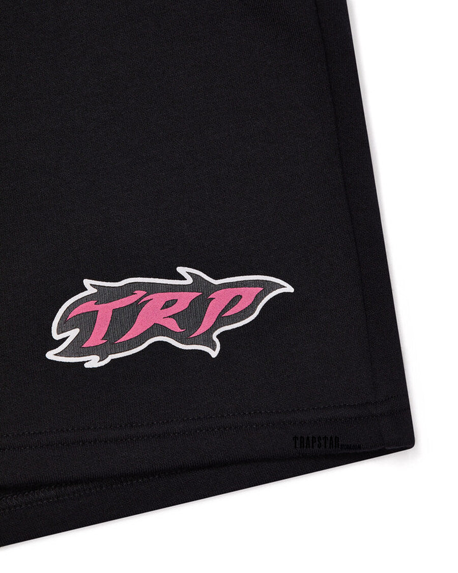 Trapstar TRP Flame Shorts - Black/Pink