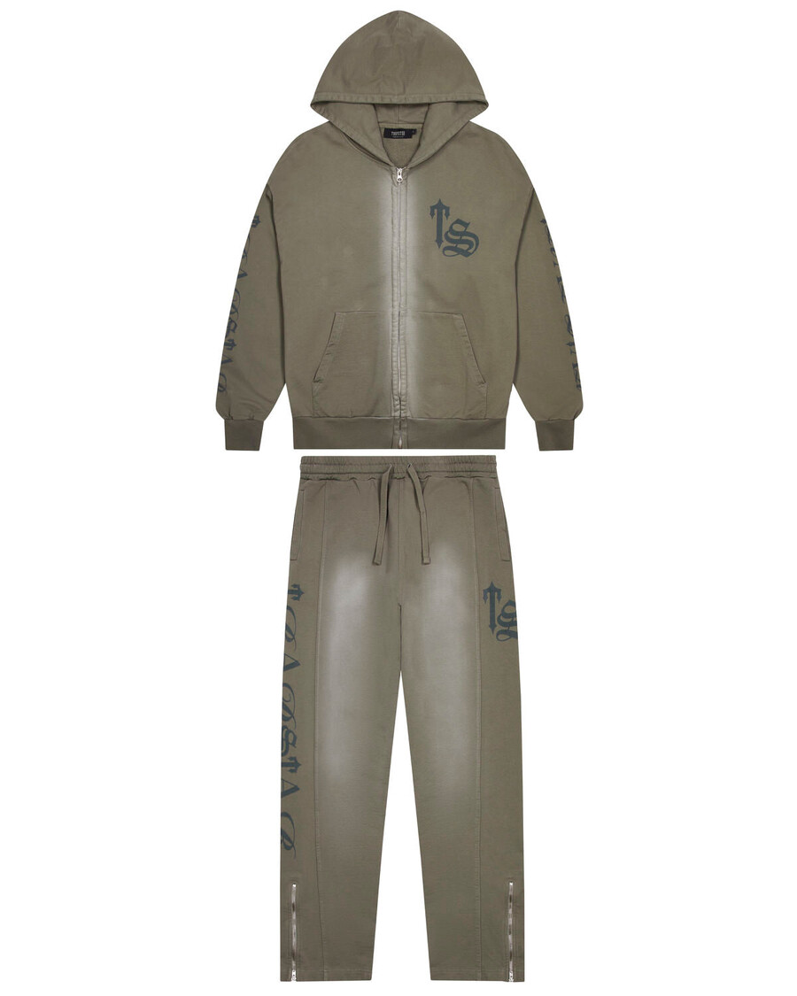 Trapstar Script Spray Tracksuit - Dark Khaki