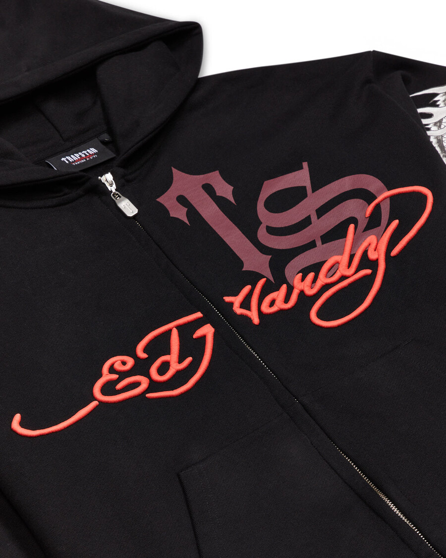 Trapstar Trapstar x Ed Hardy Script Hoodie - Black/Red