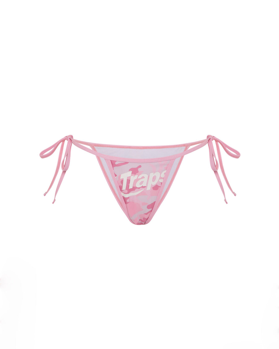 Trapstar Womens Hyperdrive Bikini Tie Side Bottoms - Pink Camo