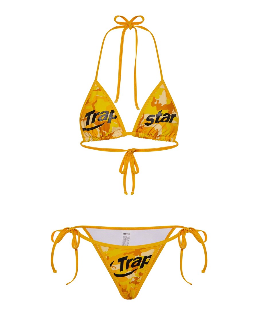 Trapstar Women's Hyperdrive Bikini Top - Yellow Camo