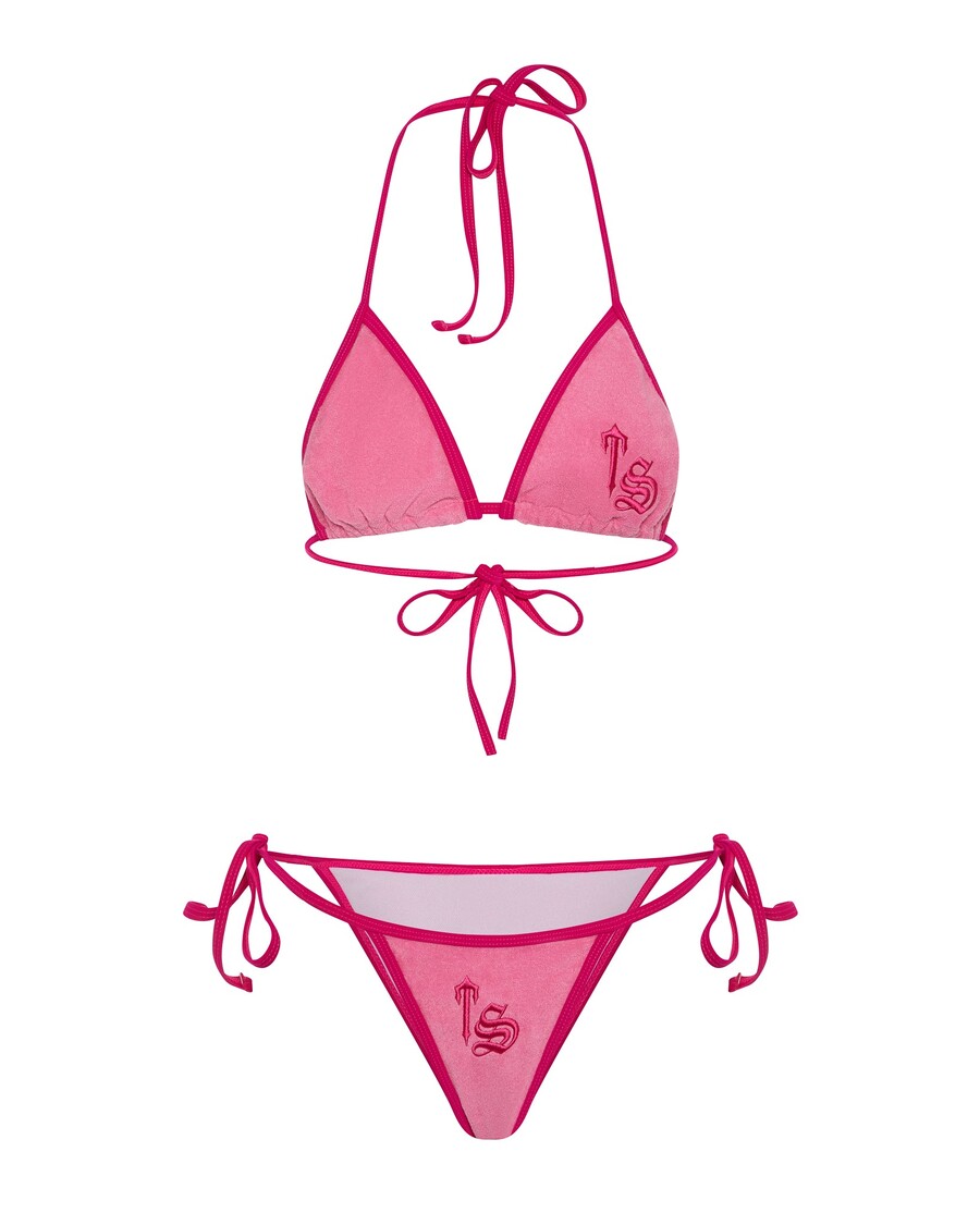 Trapstar Women's Terry Script Bikini Bottoms - Pink