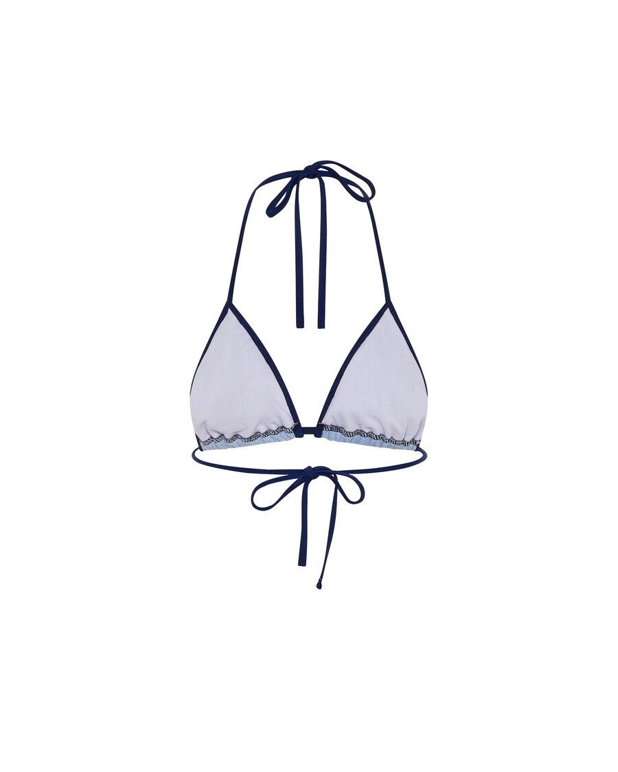 Trapstar Women's Terry Script Bikini Top - Blue