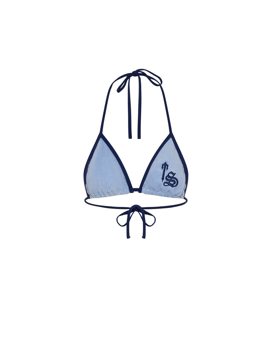 Trapstar London Women's Terry Script Bikini Top - Biru