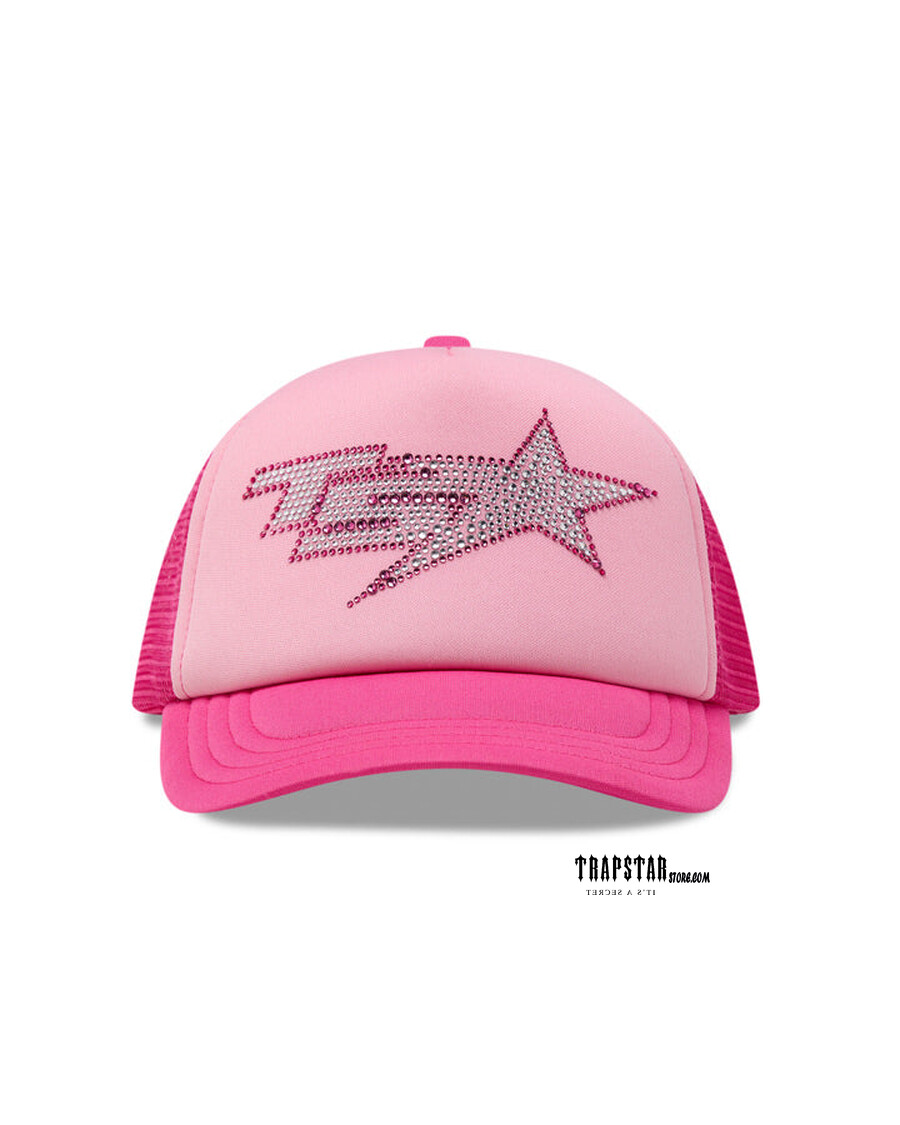 Trapstar TS Star Diamante Trucker - Pink | Trapstar London Caps & Hats