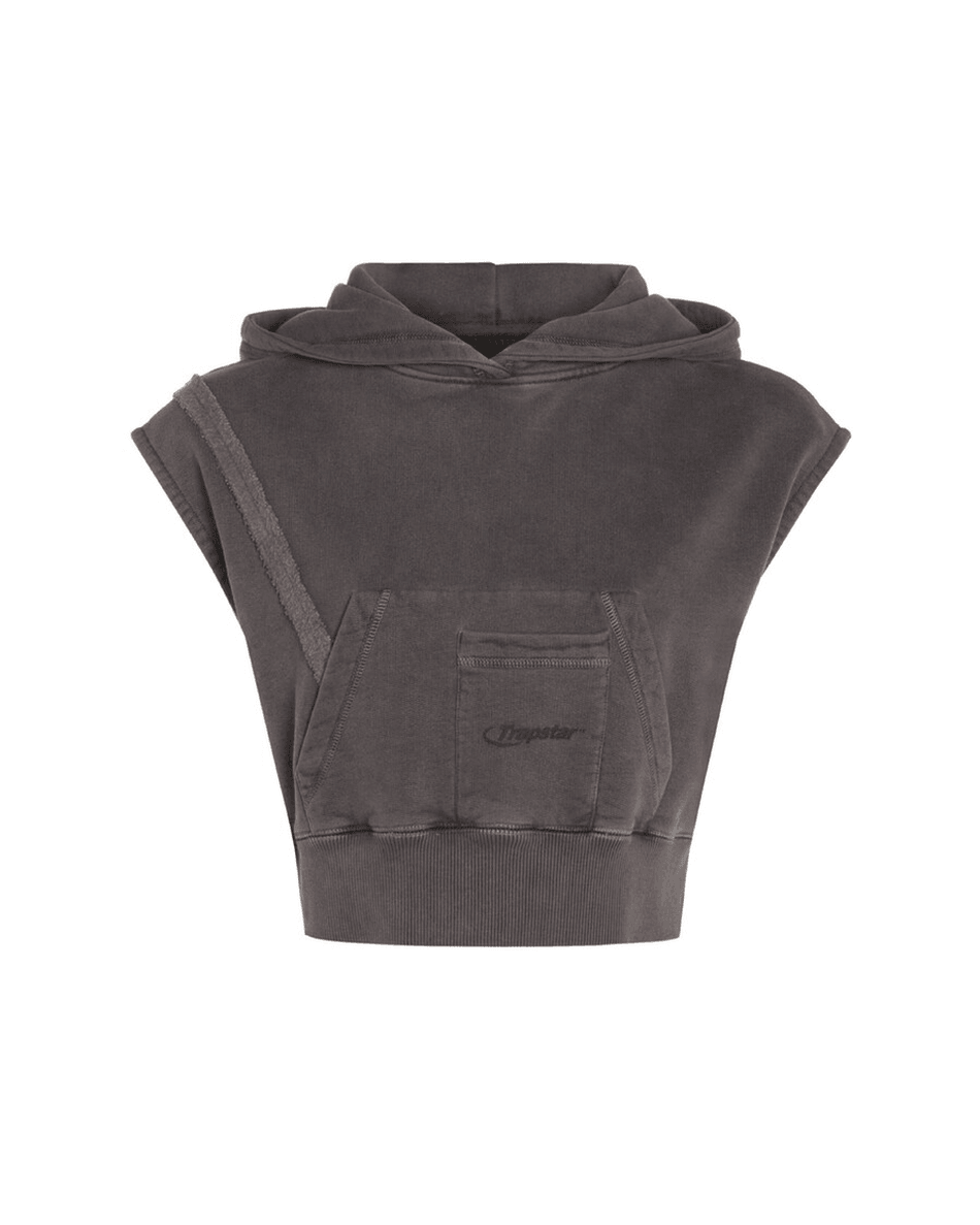 Trapstar London Felpa Senza Maniche Deconstructed Cropped Da Donna - Lavaggio Enzimatico