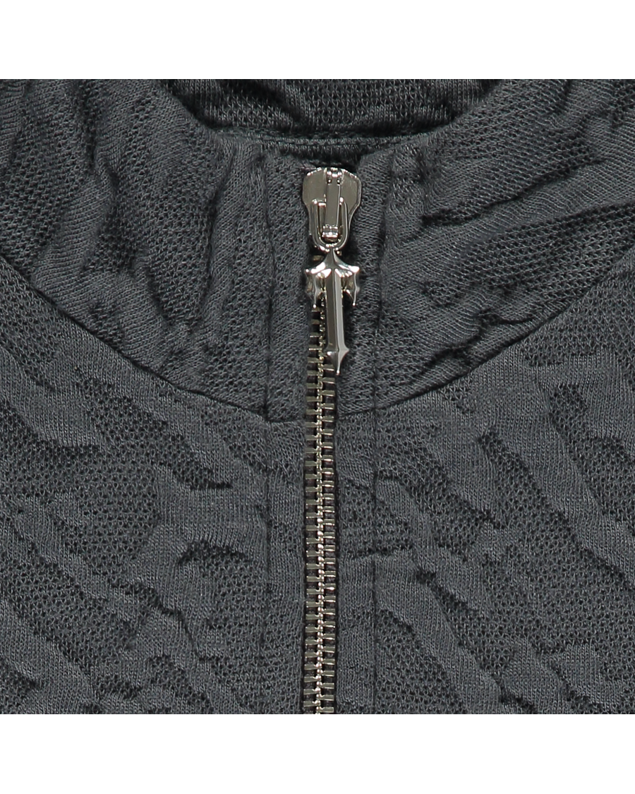 Trapstar Women's Jacquard Fitted Zip Crop Top - Grey