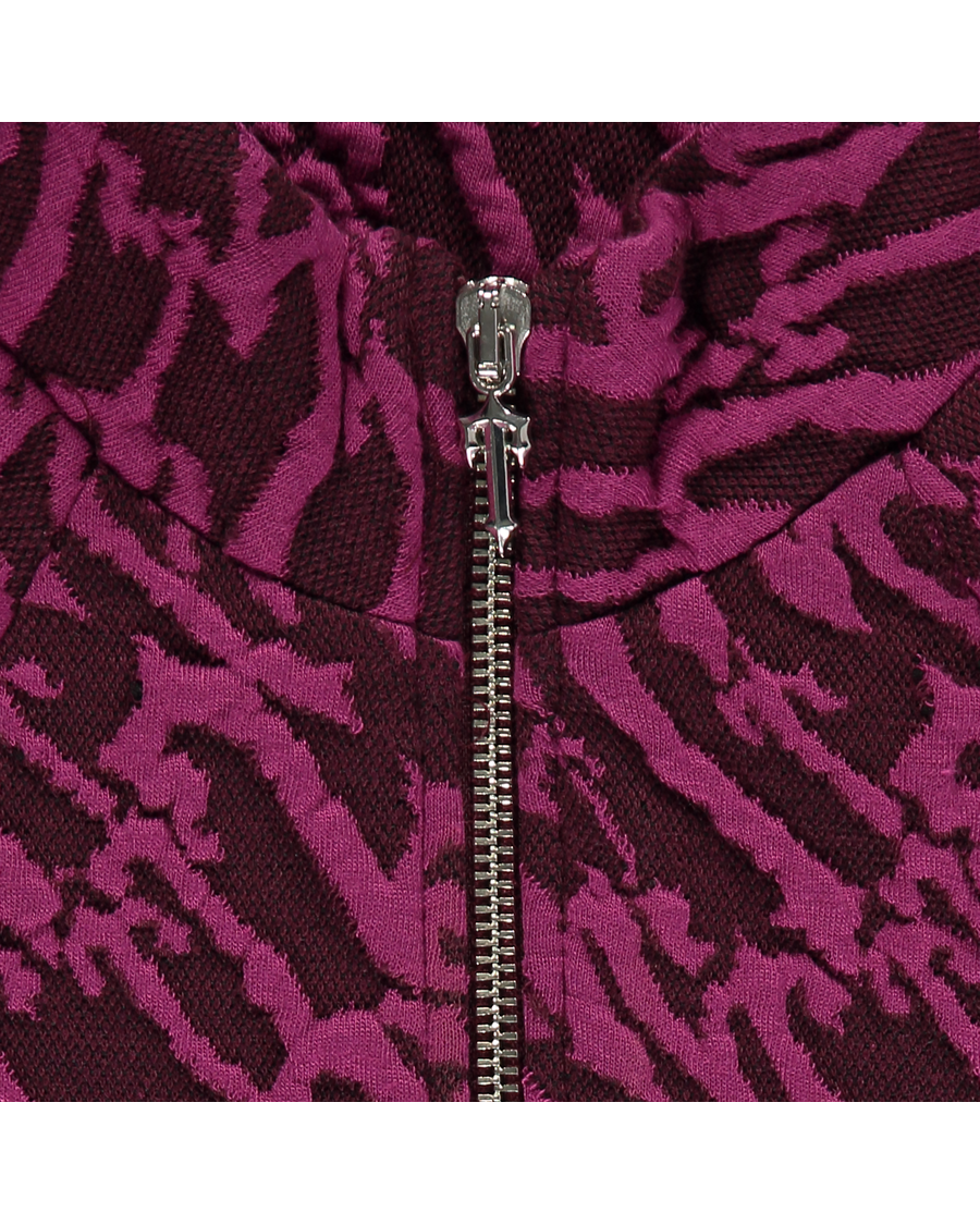 Trapstar Women's Jacquard Fitted Zip Crop Top - Burgundy Pink