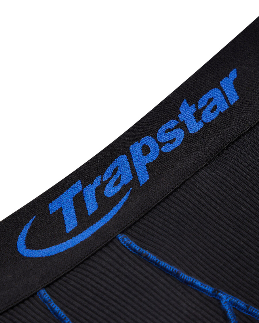 Trapstar Women's Baby Lock Detail Boxer Shorts - Black/Blue