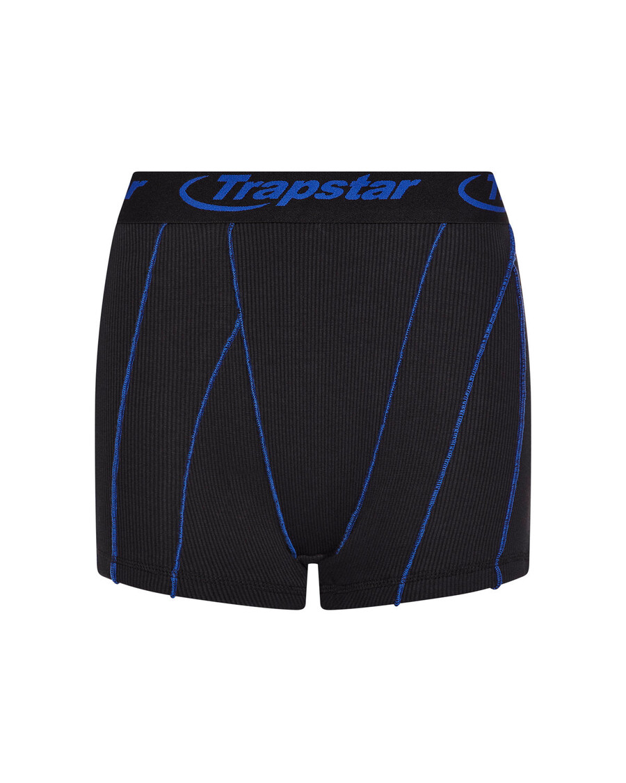 Trapstar Women's Baby Lock Detail Boxer Shorts - Black/Blue