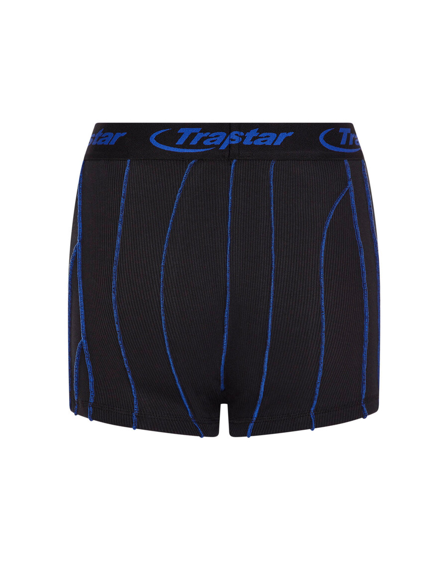 Trapstar Women's Baby Lock Detail Boxer Shorts - Black/Blue