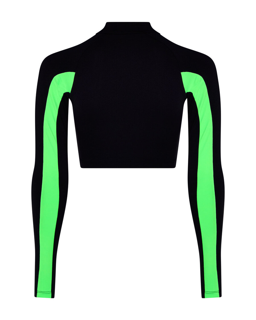 Trapstar Women's Decoded Zip LS Top - Black/Green