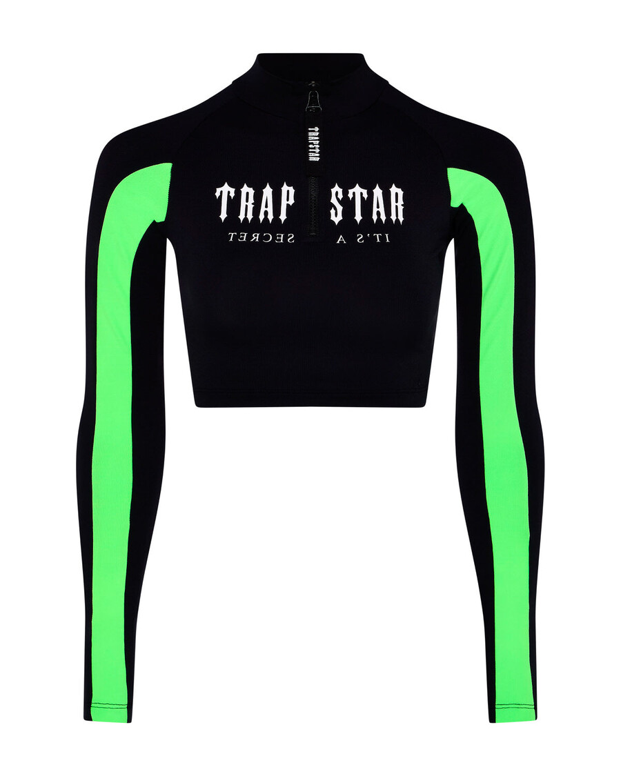 Trapstar Women's Decoded Zip LS Top - Black/Green