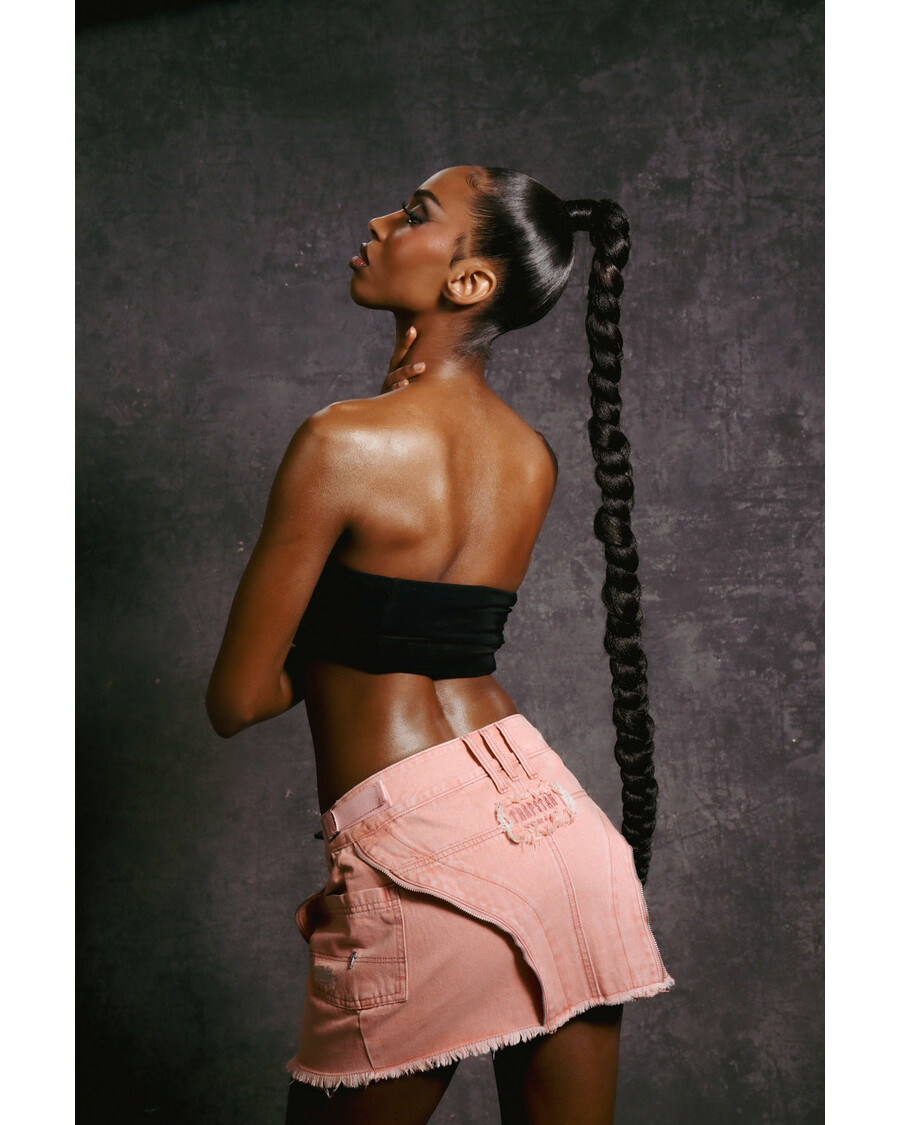 Trapstar Women's Irongate T Denim Zip Detail Mini Skirt - Pink