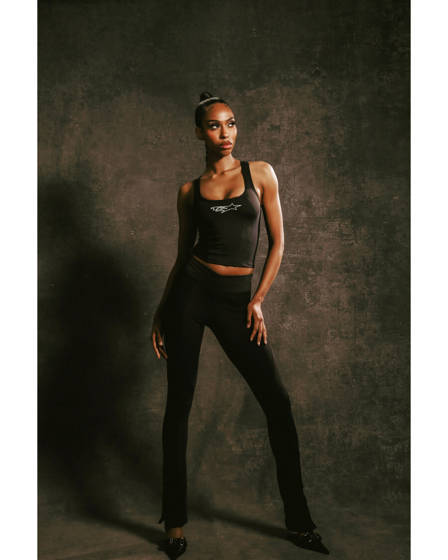 Trapstar Women's TS Star Contour Panel Fitted Trousers - Black