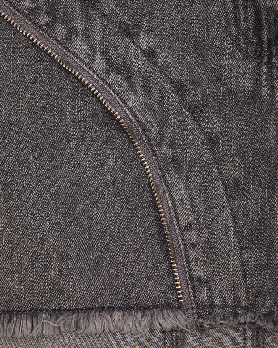 Trapstar Womens Irongate T Denim Zip Detail Mini Skirt - Grey