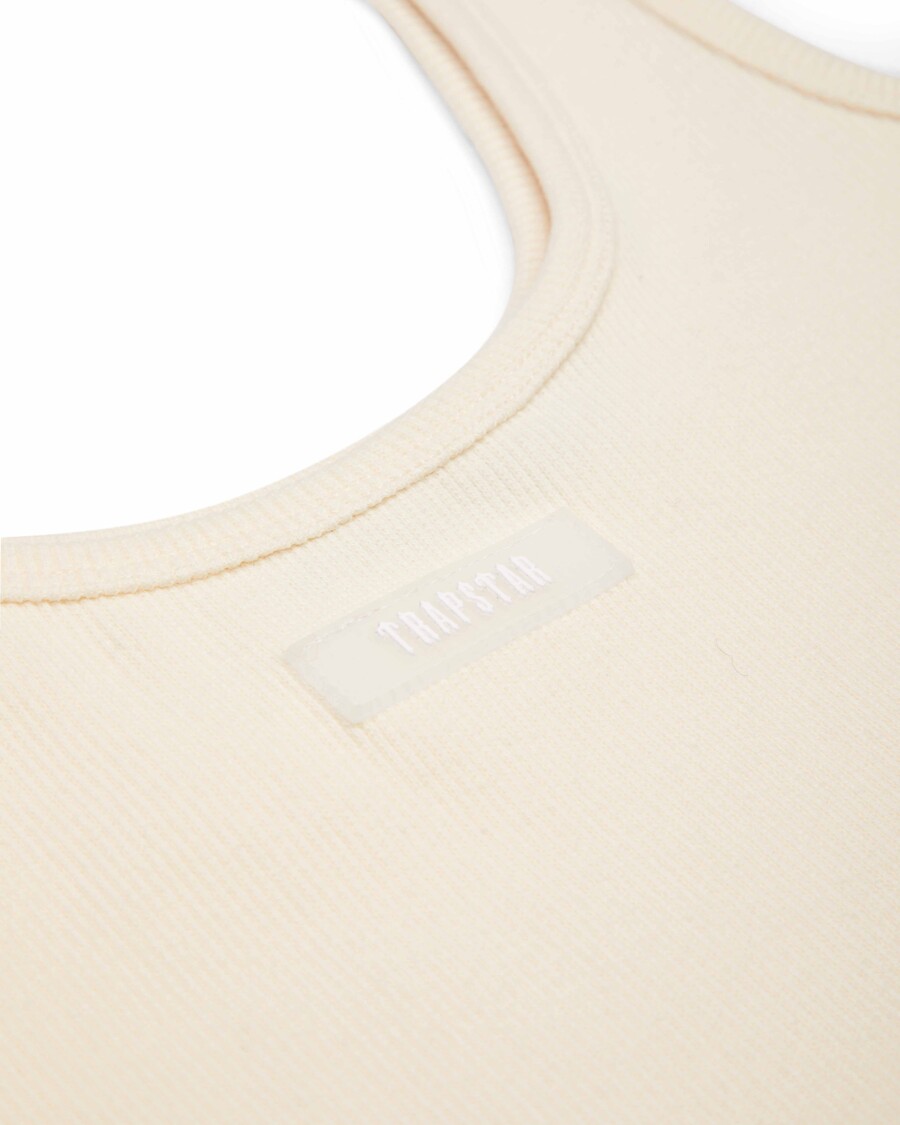 Trapstar Women's Rib Vest with Irongate Silicone Badge - Off White