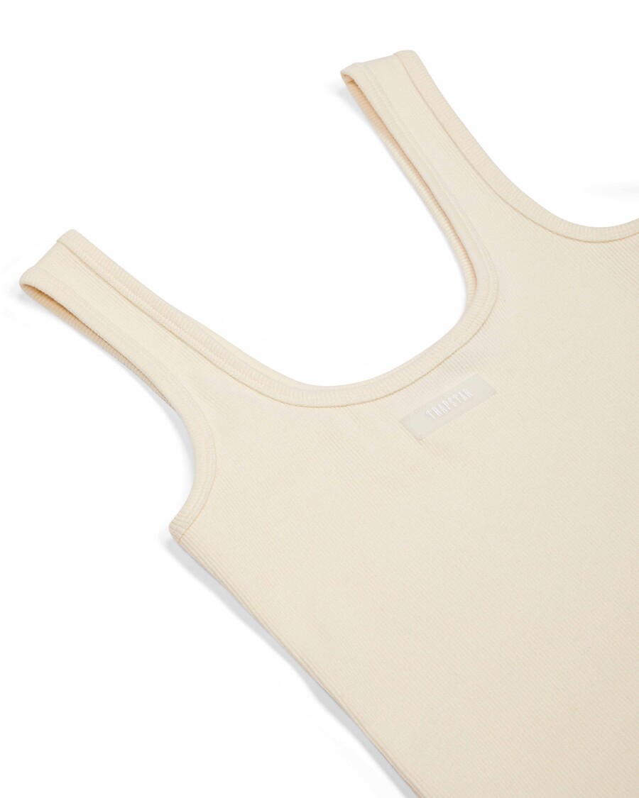 Trapstar Women's Rib Vest with Irongate Silicone Badge - Off White
