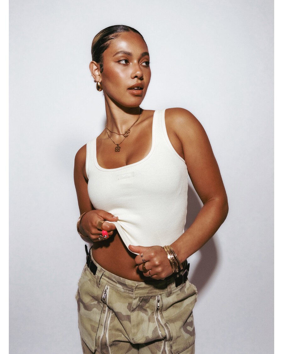 Trapstar Women's Rib Vest with Irongate Silicone Badge - Off White