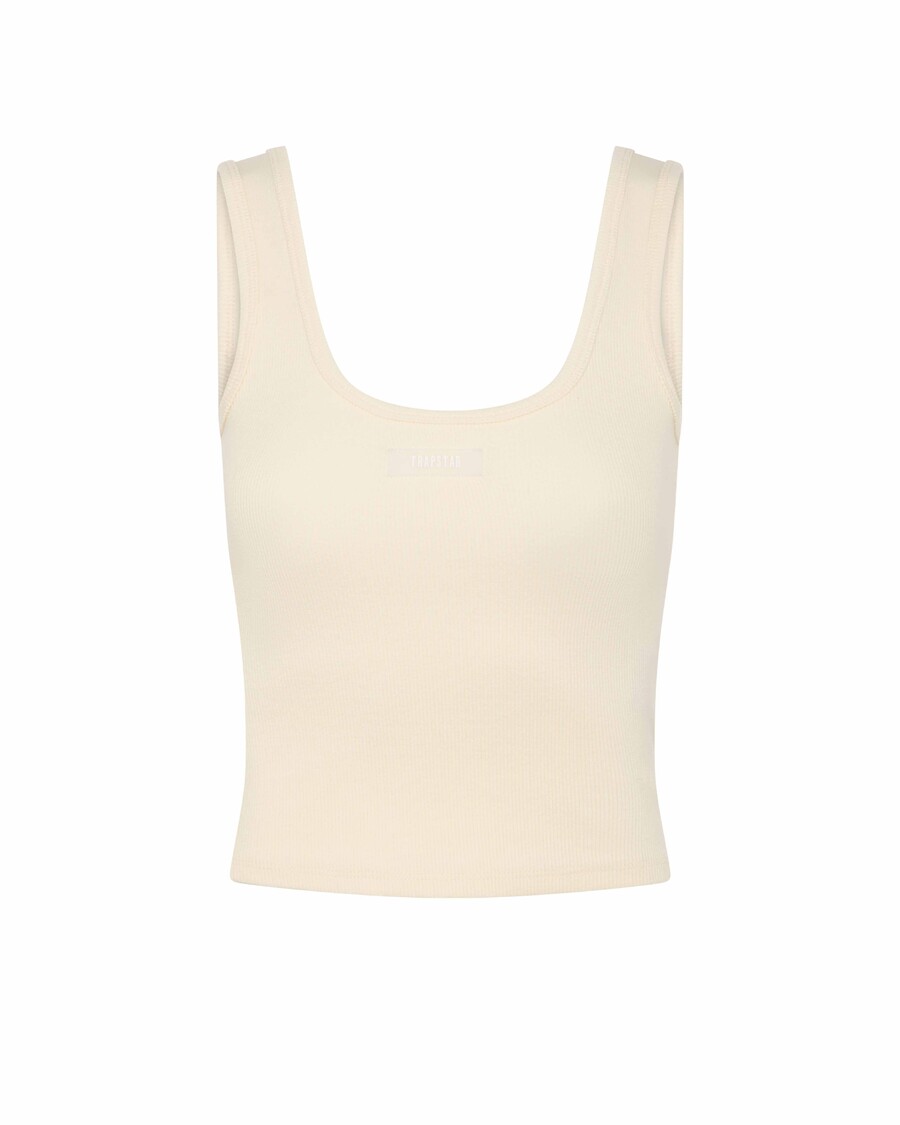 Trapstar Women's Rib Vest with Irongate Silicone Badge - Off White