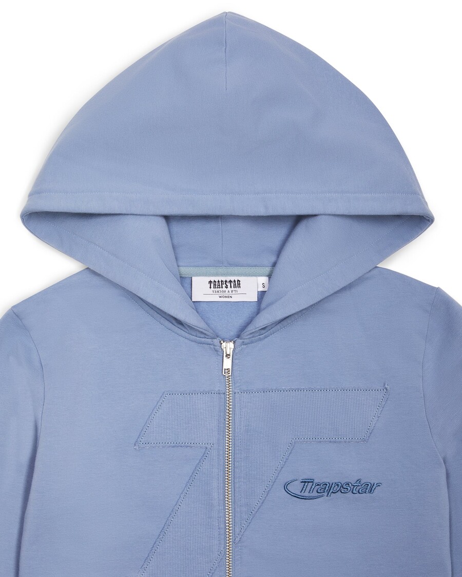Trapstar Women's Hyperdrive Rib Panel Zip Hoodie - Blue
