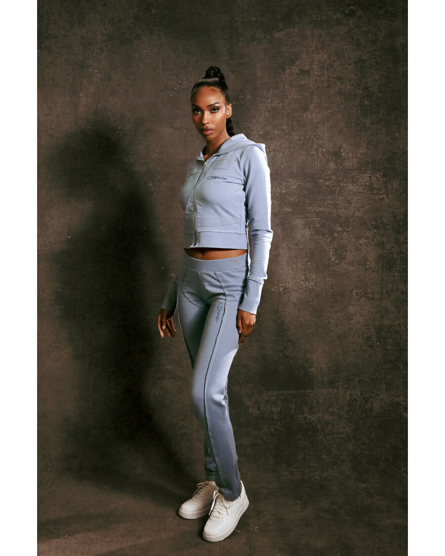 Trapstar Women's Hyperdrive Rib Panel Zip Hoodie - Blue