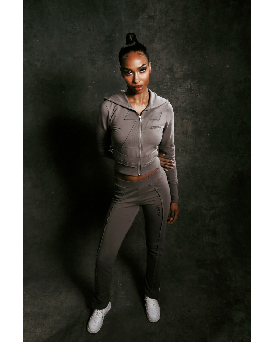 Trapstar Womens Hyperdrive Rib Panel Track Bottoms - Grey