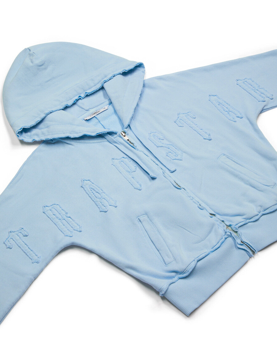 Trapstar Women's Irongate Cropped Batwing Zip Hoodie - Baby Blue