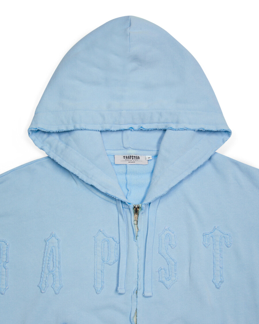 Trapstar Women's Irongate Cropped Batwing Zip Hoodie - Baby Blue