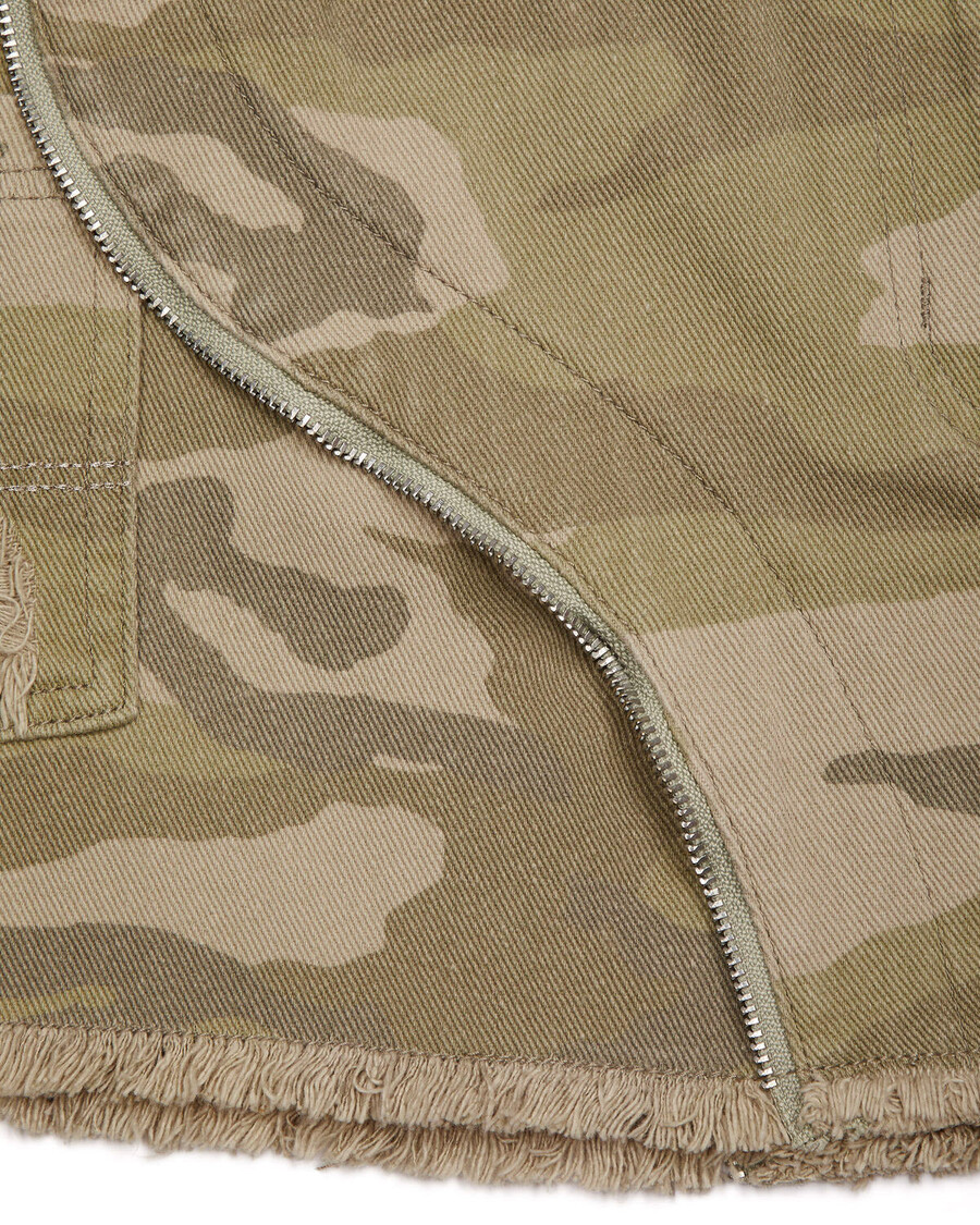 Trapstar Irongate T Womens Denim Zip Detail Mini Skirt - Desert Camo