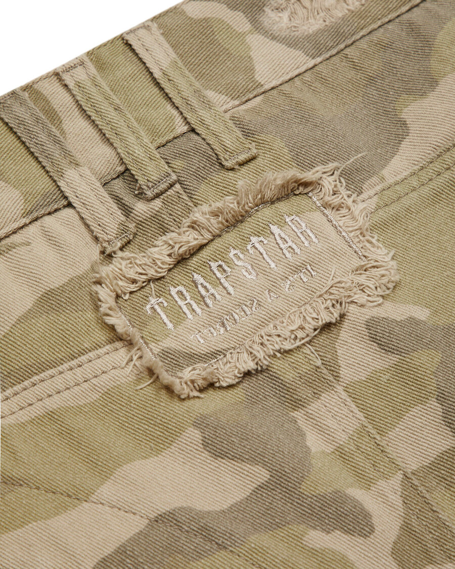 Trapstar Irongate T Womens Denim Zip Detail Mini Skirt - Desert Camo