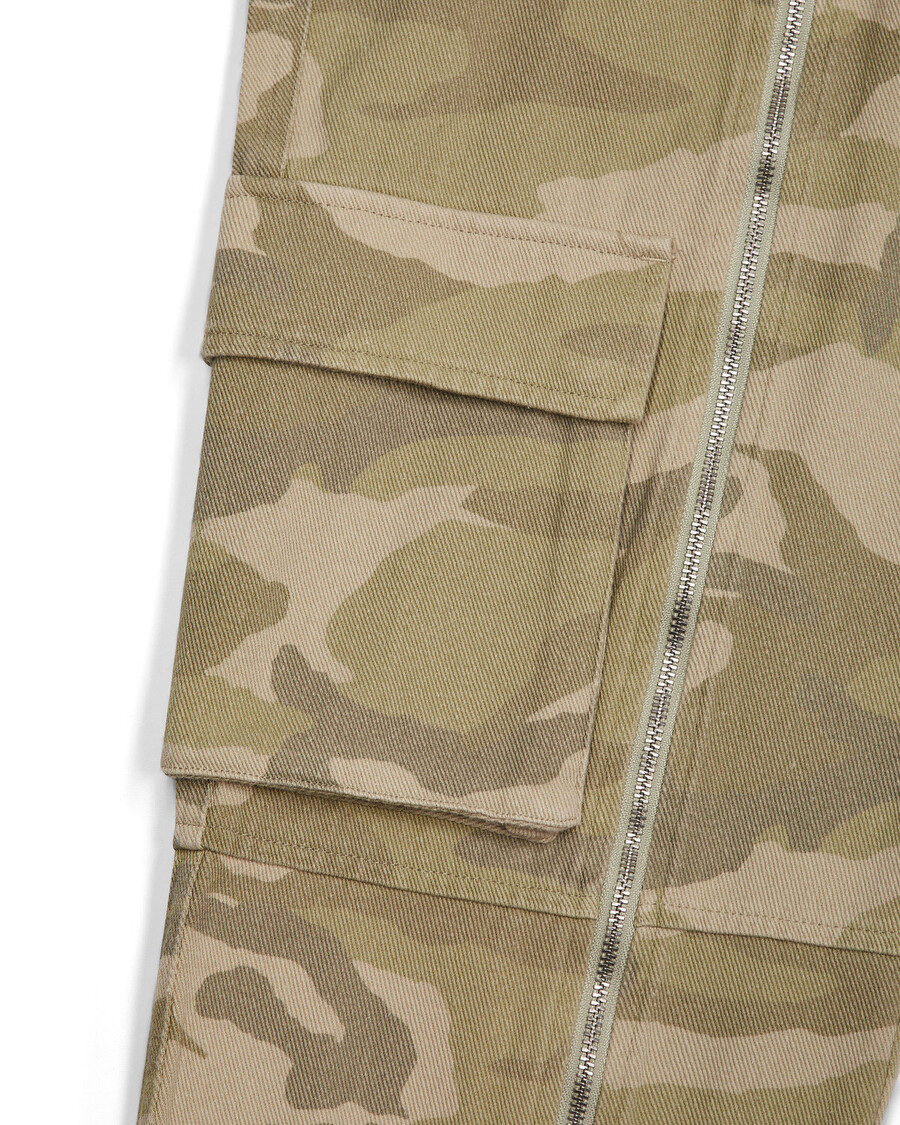 Trapstar Damen-Jeans-Cargohose Mit Arch-Applikation In Distressed-Optik – Wüstentarn