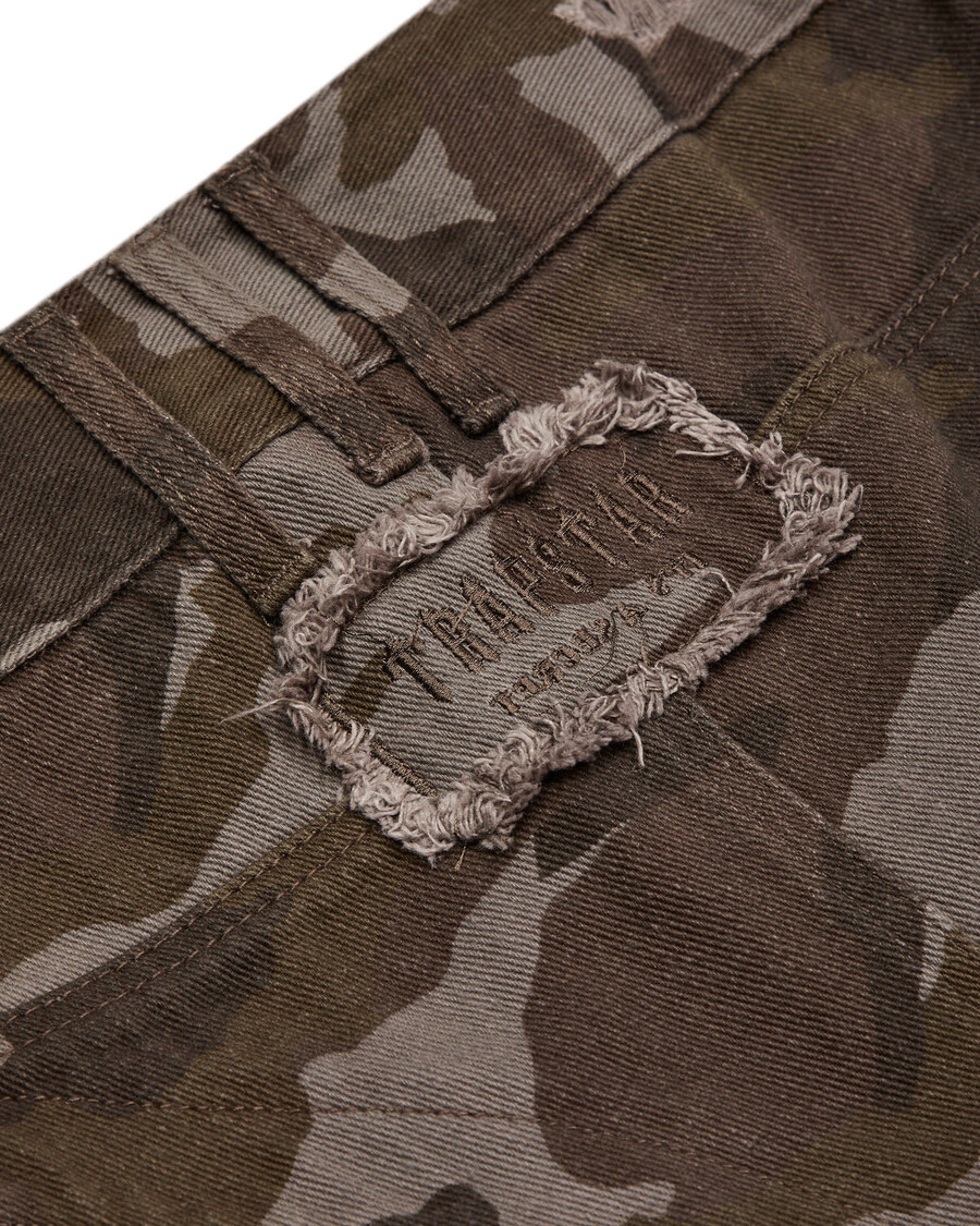 Trapstar Irongate T Womens Denim Zip Detail Mini Skirt - Brown Camo