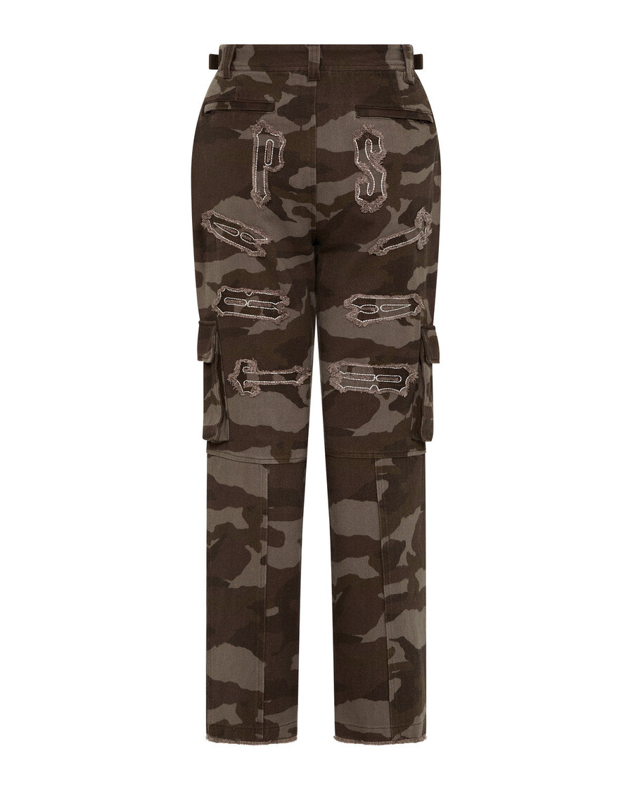 Trapstar Dam Arch Applique Distressed Jeans Cargo Byxor - Brun Camo