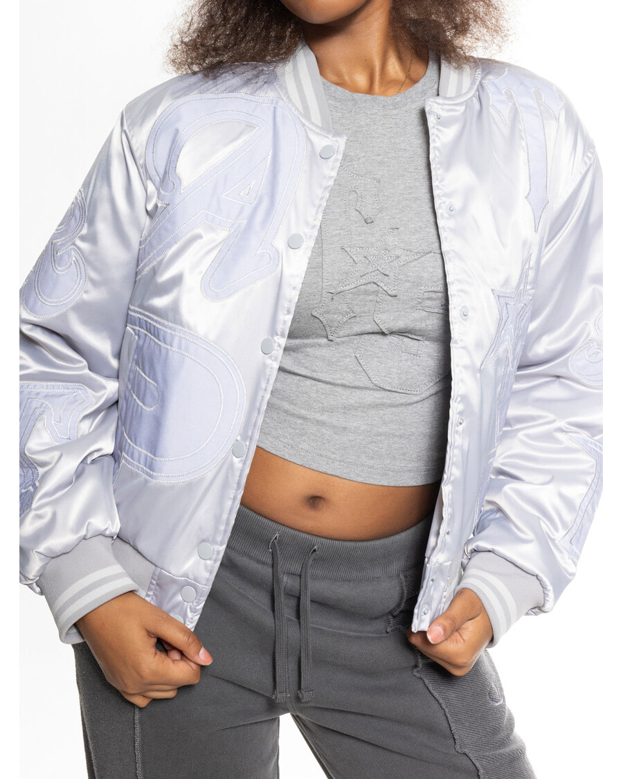 Trapstar Women’s Wildcard Stadium Jacket - Silver