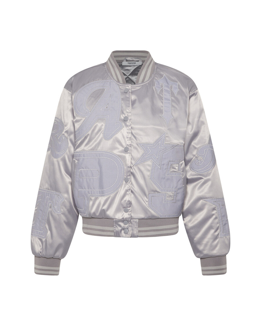 Trapstar Women’s Wildcard Stadium Jacket - Silver